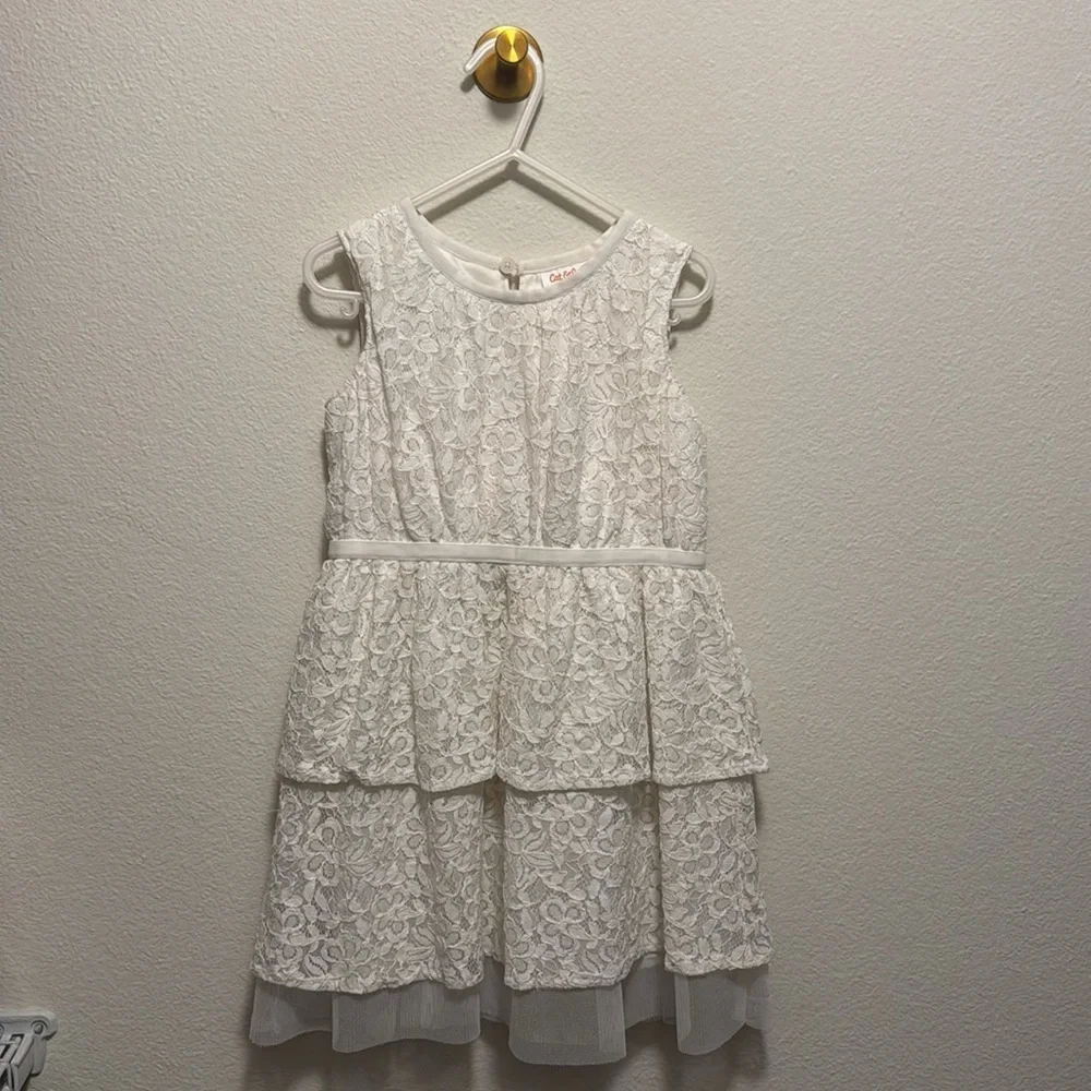 Cat & Jack lace toddler tank dress size 4T color cream
